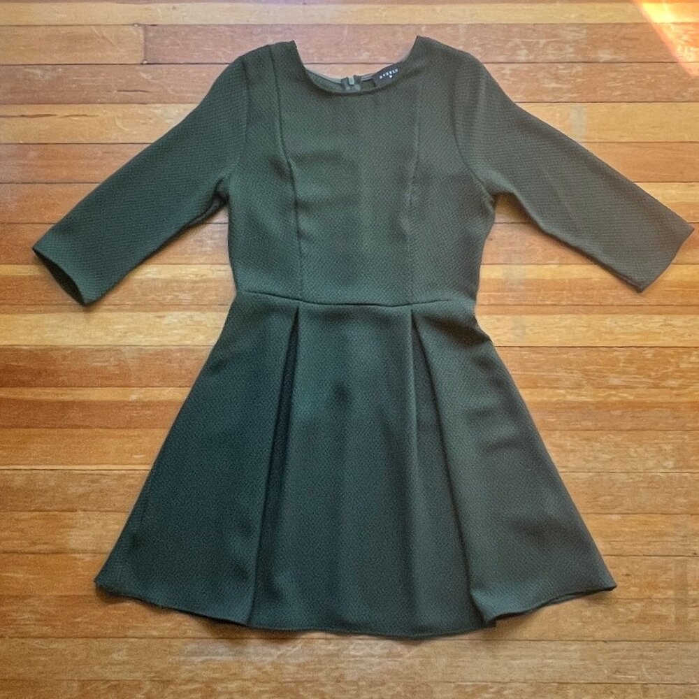 Like-New Everly Fit & Flare Forest Green 3/4 Sleeve Dress Sz S/M